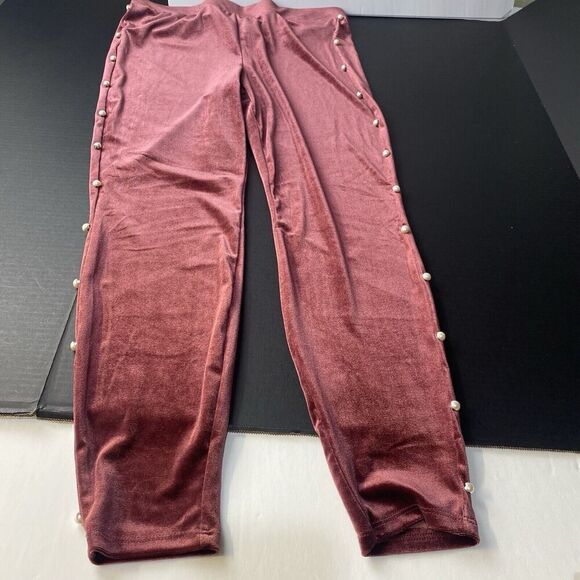 Torrid Platinum Velvet Leggings Pearl Accents Soft Size 2 Womens Athletic Used - Picture 10 of 13
